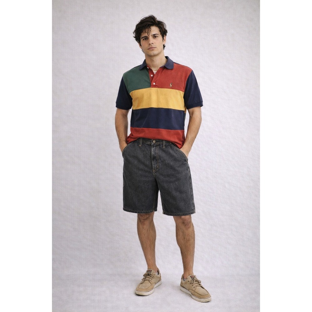 Vintage‎ Polo Jeans Company Ralph Lauren Carpenter Shorts Size 33 Black Denim